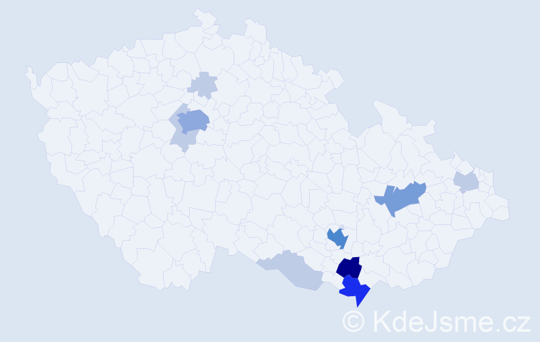Příjmení: 'Dostoupilová', počet výskytů 31 v celé ČR