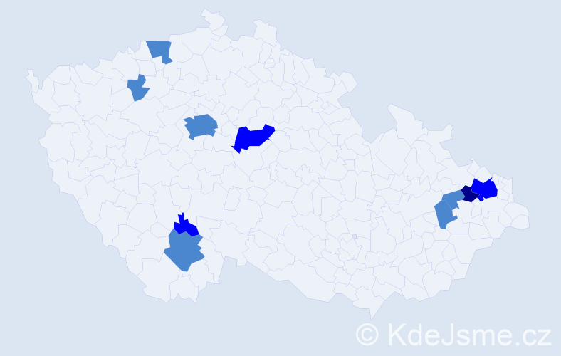 Příjmení: 'Sudoměřická', počet výskytů 15 v celé ČR