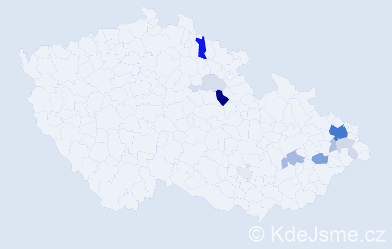 Příjmení: 'Kubza', počet výskytů 33 v celé ČR