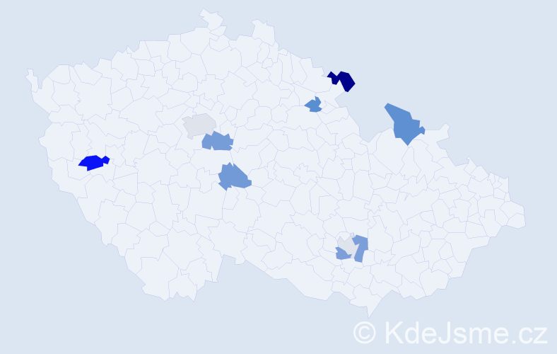 Příjmení: 'Korityáková', počet výskytů 16 v celé ČR