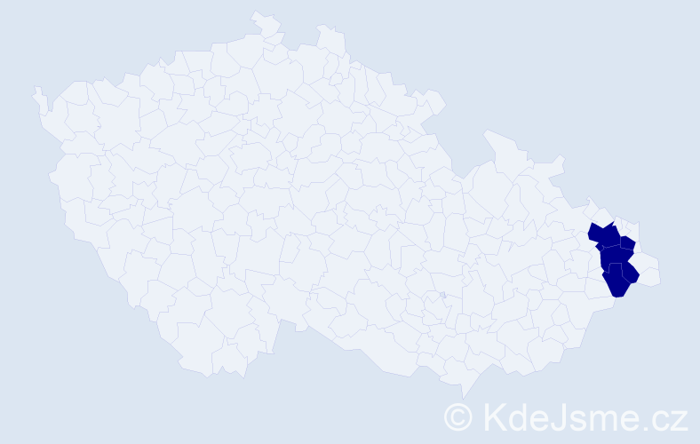 Příjmení: 'Bilek', počet výskytů 4 v celé ČR