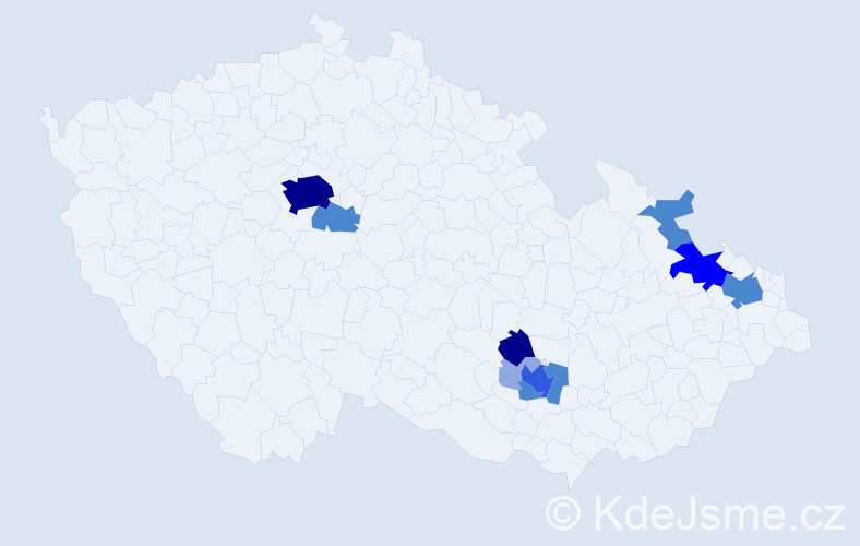 Příjmení: 'Parysová', počet výskytů 27 v celé ČR