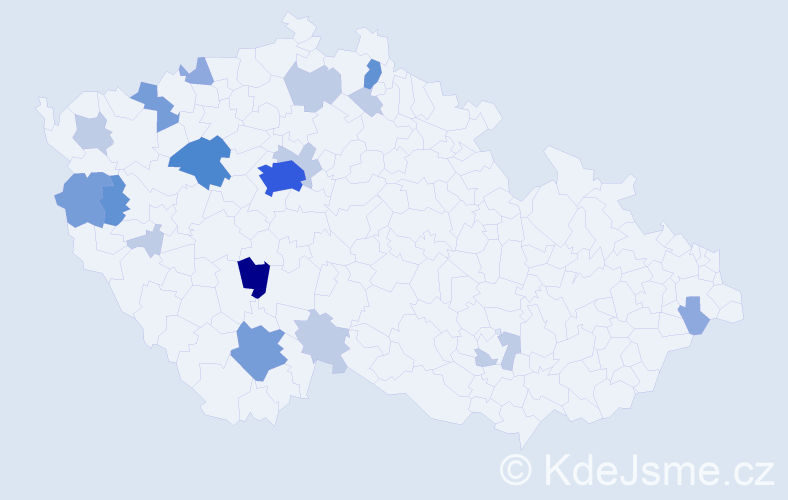 Příjmení: 'Kokrment', počet výskytů 49 v celé ČR