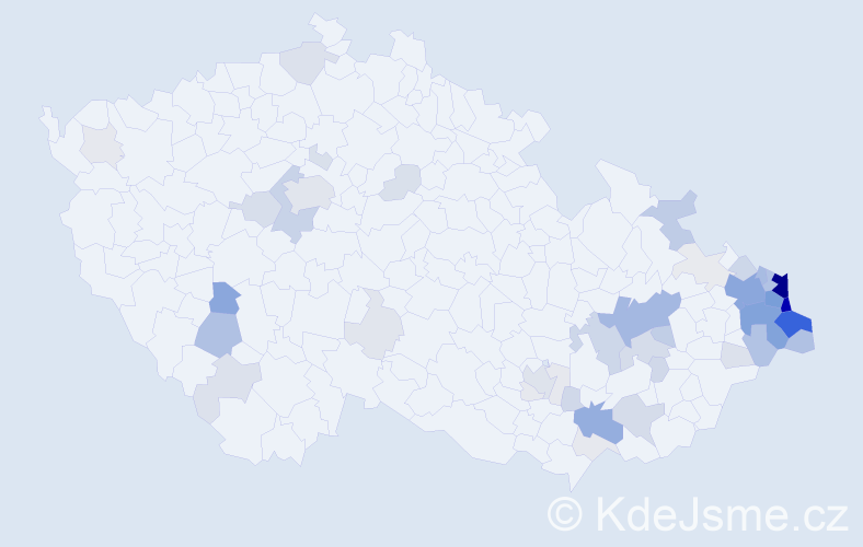 Příjmení: 'Broda', počet výskytů 239 v celé ČR