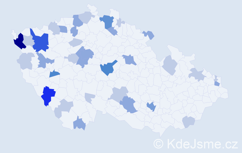 Příjmení: 'Pál', počet výskytů 78 v celé ČR