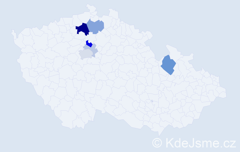 Příjmení: 'Moca', počet výskytů 20 v celé ČR