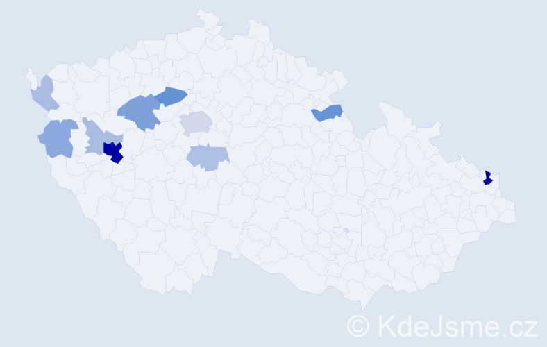 Příjmení: 'Karnold', počet výskytů 37 v celé ČR