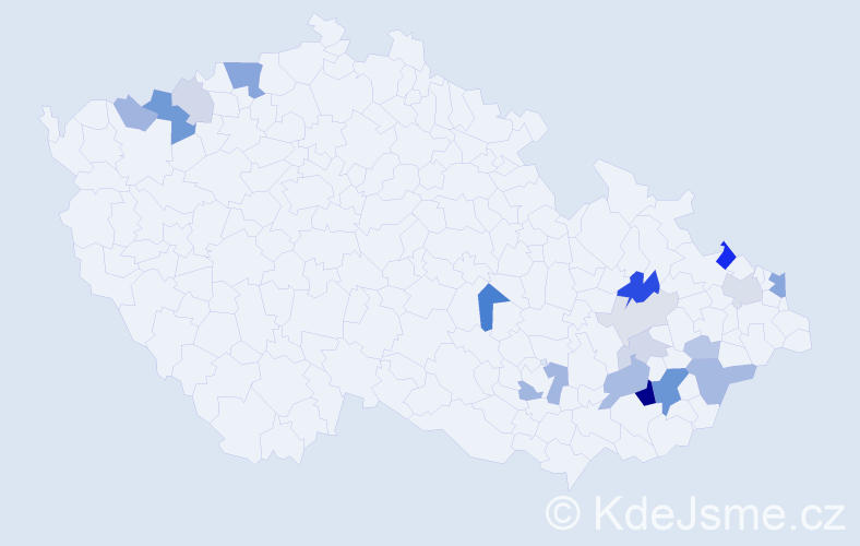 Příjmení: 'Nohál', počet výskytů 44 v celé ČR