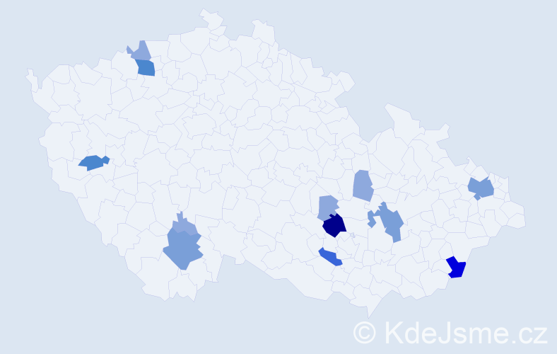 Příjmení: 'Baksová', počet výskytů 33 v celé ČR