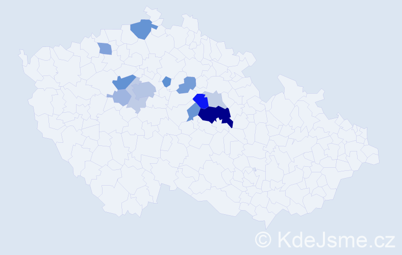 Příjmení: 'Stříška', počet výskytů 34 v celé ČR