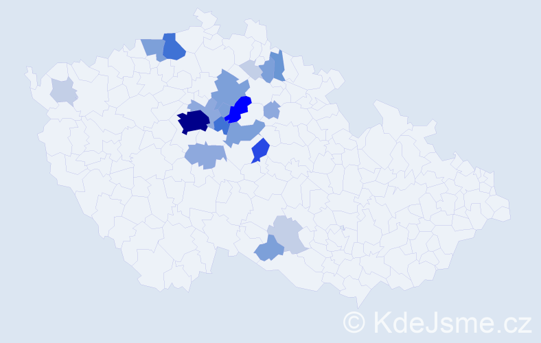 Příjmení: 'Bičák', počet výskytů 69 v celé ČR