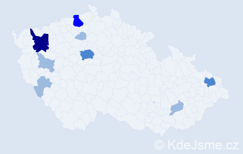 Příjmení: 'Šinovský', počet výskytů 16 v celé ČR