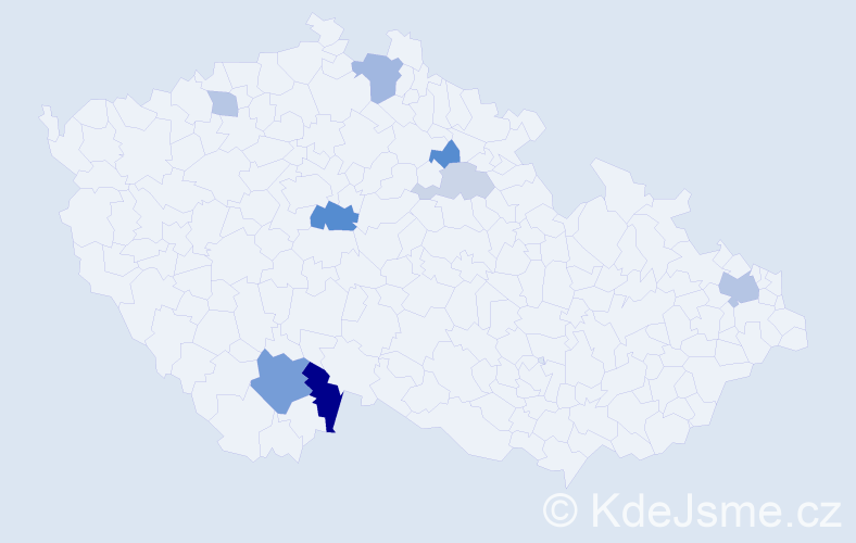 Příjmení: 'Vaškovský', počet výskytů 18 v celé ČR