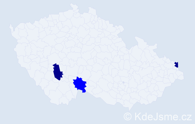 Příjmení: 'Tanicsová', počet výskytů 5 v celé ČR