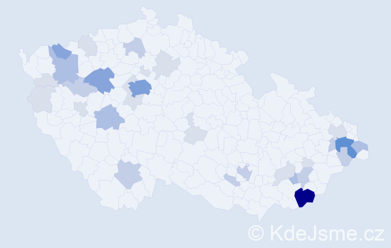 Příjmení: 'Kapsa', počet výskytů 86 v celé ČR