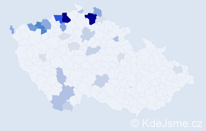 Příjmení: 'Dadučová', počet výskytů 125 v celé ČR