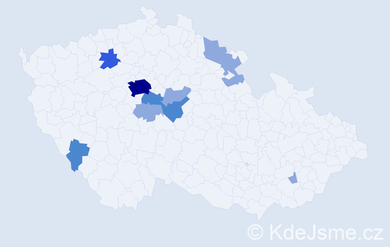 Příjmení: 'Vantová', počet výskytů 21 v celé ČR