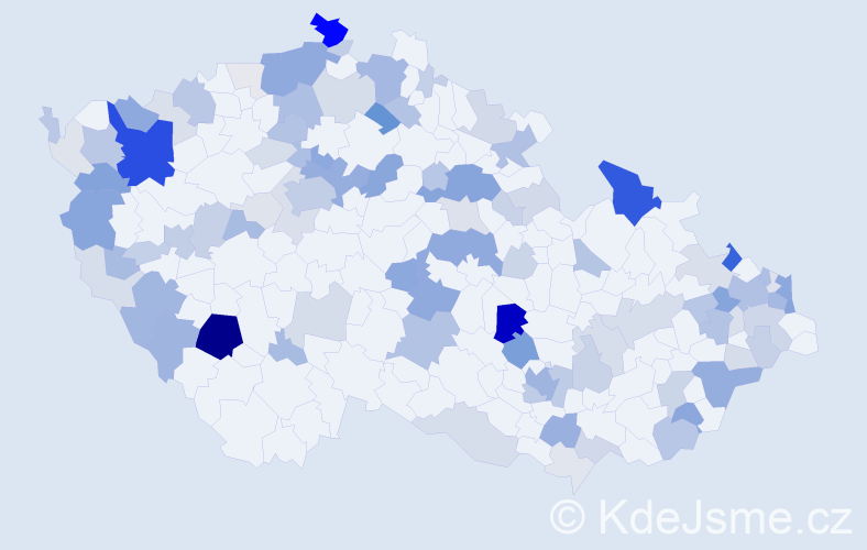 Příjmení: 'Pavlovič', počet výskytů 369 v celé ČR