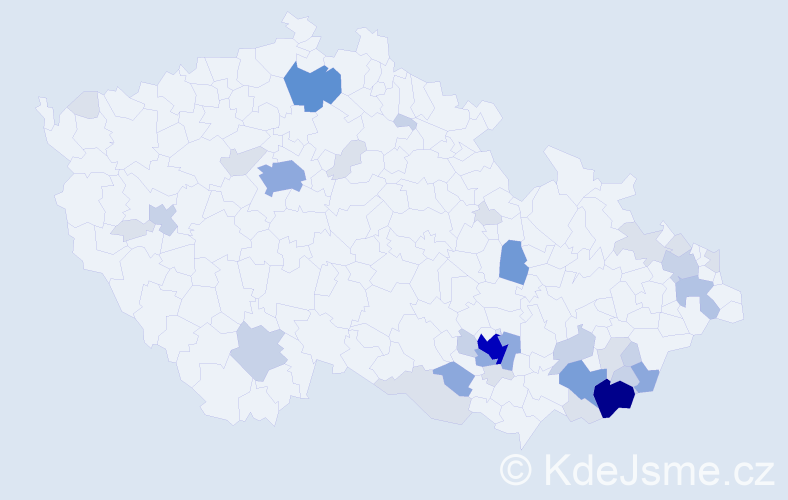 Příjmení: 'Skočovská', počet výskytů 120 v celé ČR