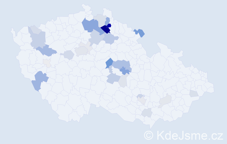 Příjmení: 'Kozderka', počet výskytů 110 v celé ČR