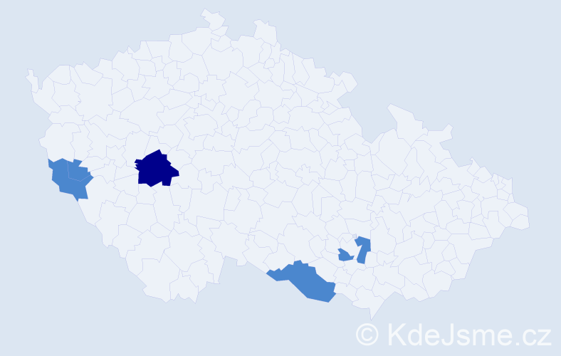 Příjmení: 'Sedlačko', počet výskytů 7 v celé ČR