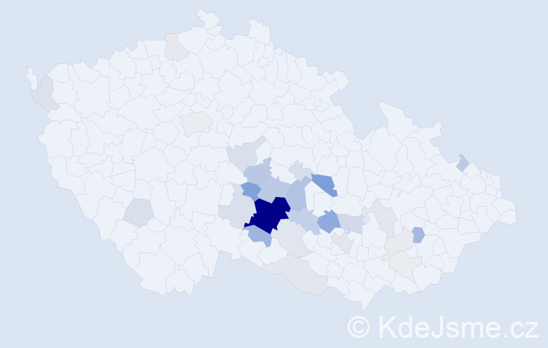 Příjmení: 'Koumar', počet výskytů 143 v celé ČR