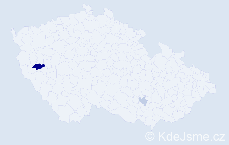 Příjmení: 'Kirčev', počet výskytů 2 v celé ČR