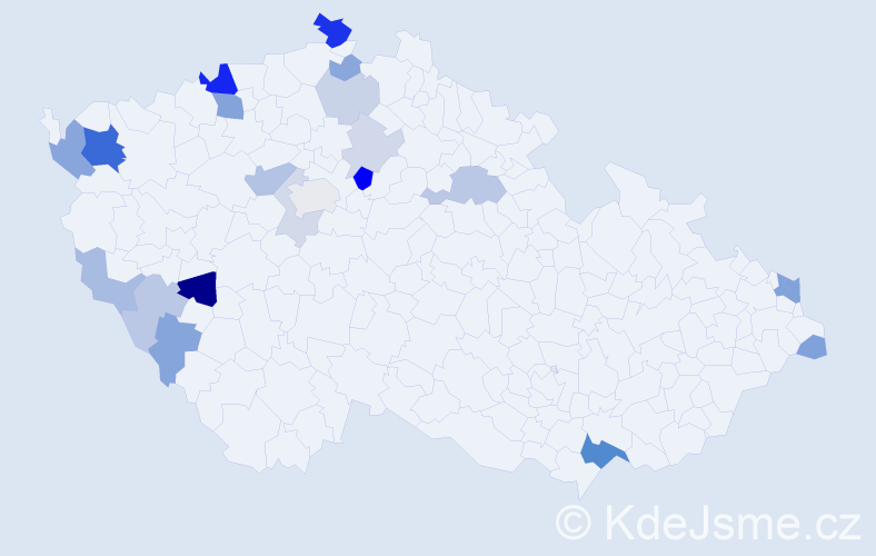 Příjmení: 'Belanec', počet výskytů 50 v celé ČR