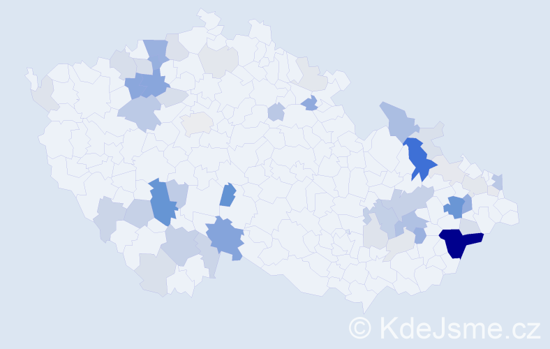 Příjmení: 'Kandra', počet výskytů 158 v celé ČR