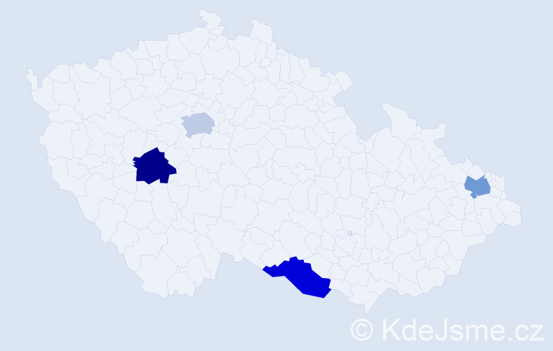 Příjmení: 'Paredes', počet výskytů 4 v celé ČR