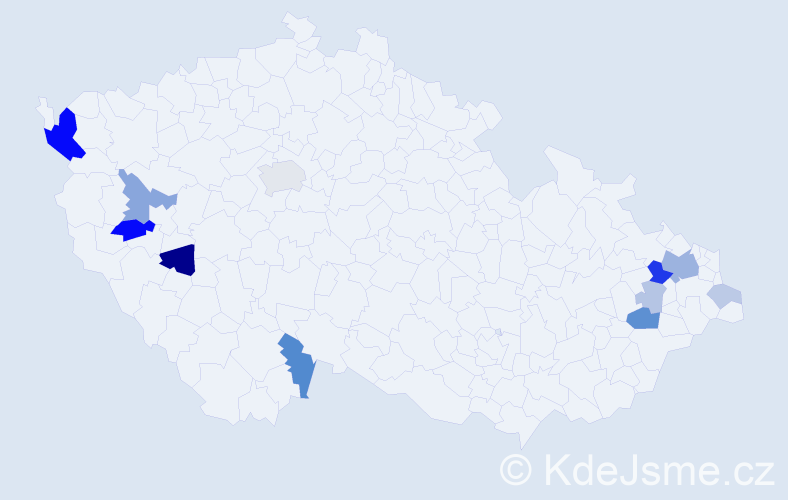 Příjmení: 'Kuska', počet výskytů 33 v celé ČR
