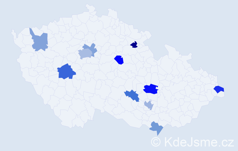 Příjmení: 'Newman', počet výskytů 19 v celé ČR