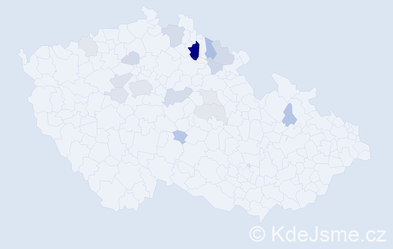 Příjmení: 'Sádek', počet výskytů 42 v celé ČR