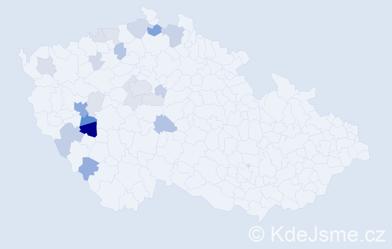 Příjmení: 'Jandoš', počet výskytů 69 v celé ČR