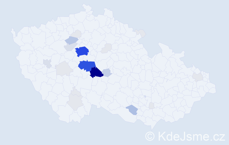 Příjmení: 'Toula', počet výskytů 126 v celé ČR