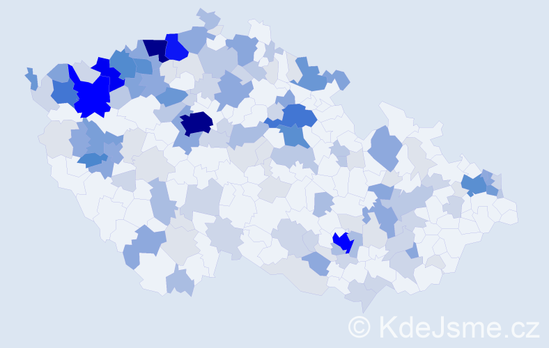 Příjmení: 'Olah', počet výskytů 528 v celé ČR