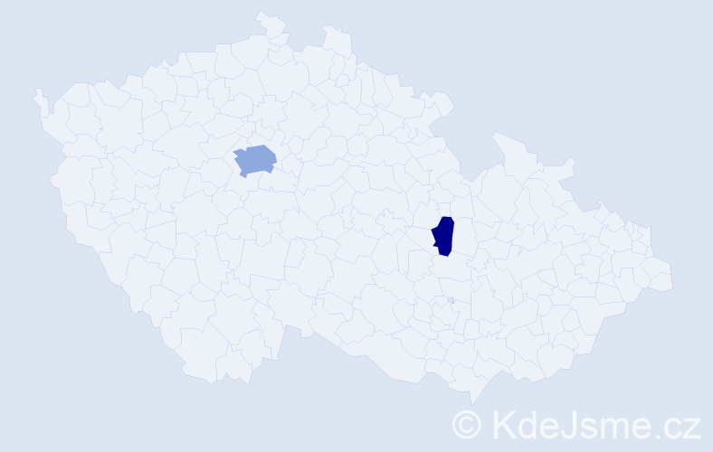 Příjmení: 'Volauf', počet výskytů 7 v celé ČR