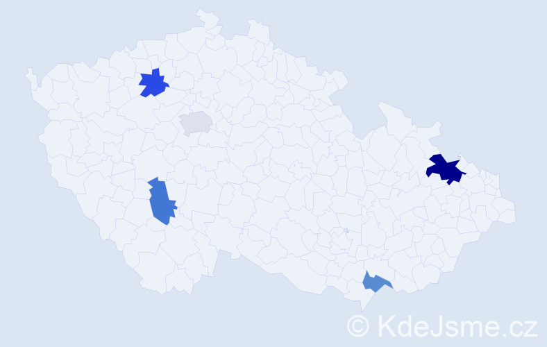 Příjmení: 'Havranek', počet výskytů 7 v celé ČR