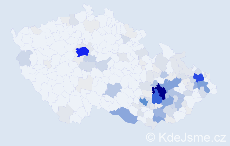 Příjmení: 'Rozehnal', počet výskytů 523 v celé ČR
