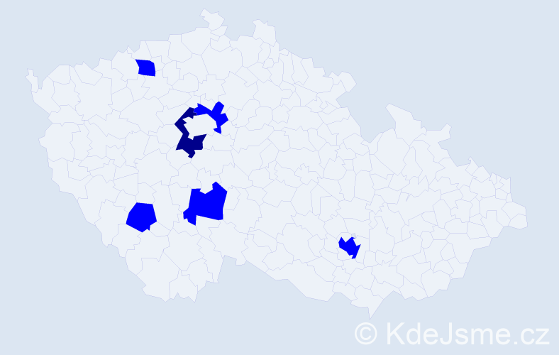 Příjmení: 'Chrapčiaková', počet výskytů 7 v celé ČR