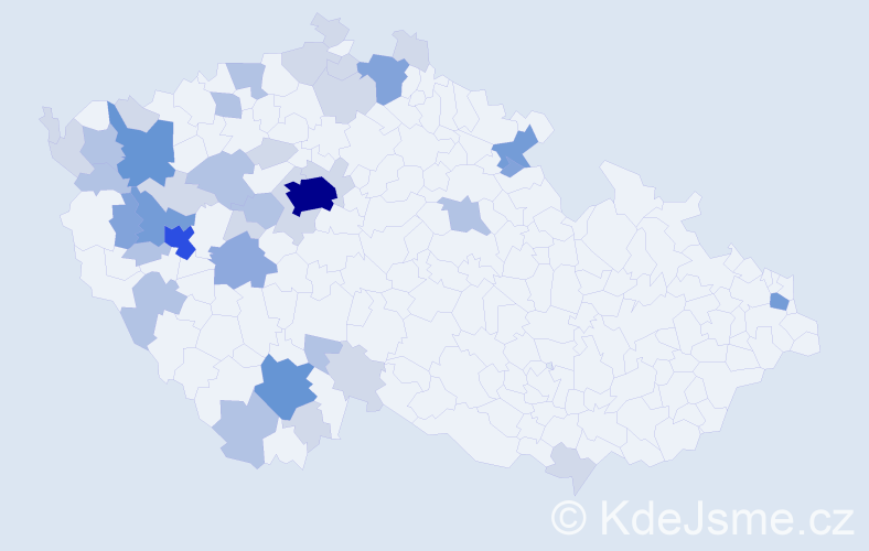 Příjmení: 'Hackerová', počet výskytů 106 v celé ČR