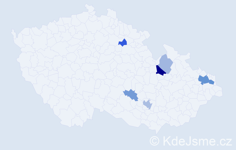 Příjmení: 'Krišová', počet výskytů 19 v celé ČR