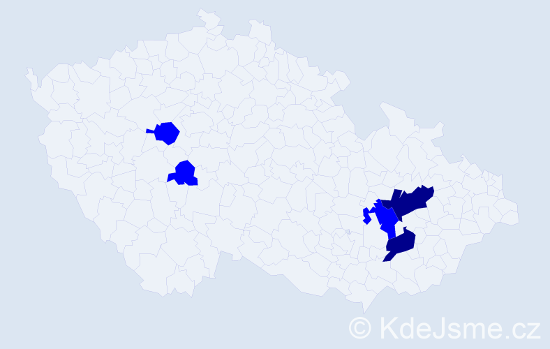 Příjmení: 'Velim', počet výskytů 7 v celé ČR