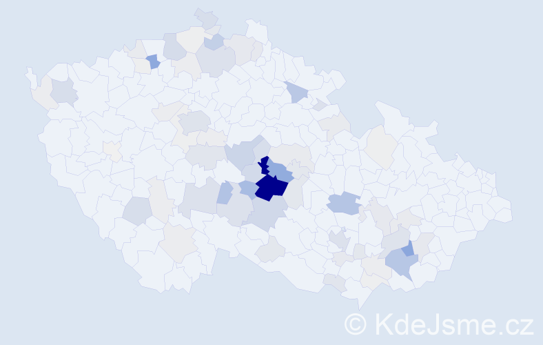 Příjmení: 'Klofáčová', počet výskytů 310 v celé ČR