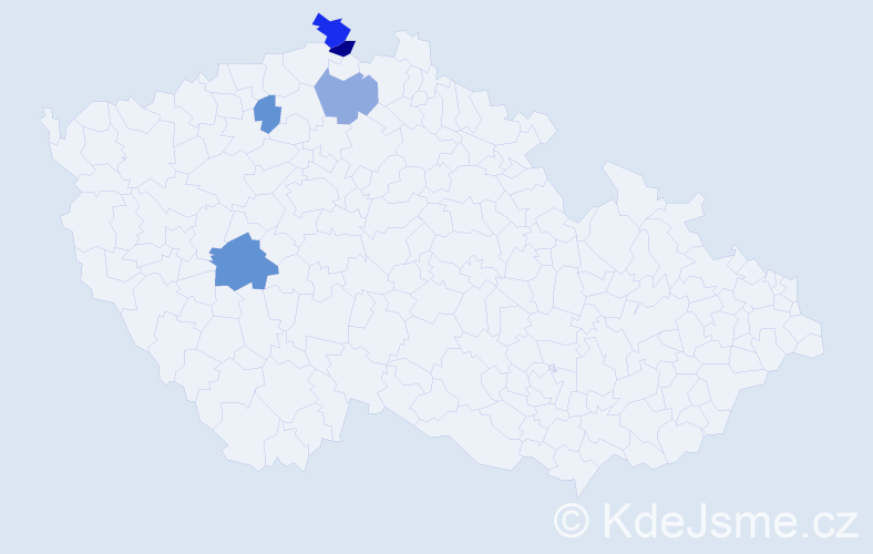 Příjmení: 'Hurtig', počet výskytů 27 v celé ČR
