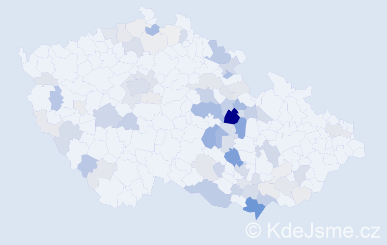 Příjmení: 'Pulkrábková', počet výskytů 264 v celé ČR
