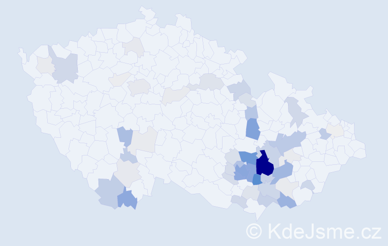 Příjmení: 'Hynšt', počet výskytů 198 v celé ČR