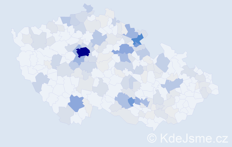 Příjmení: 'Rousek', počet výskytů 592 v celé ČR