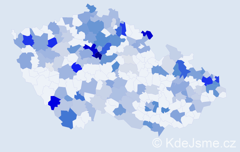 Příjmení: 'Szabová', počet výskytů 396 v celé ČR