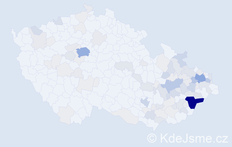 Příjmení: 'Kotrla', počet výskytů 353 v celé ČR